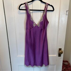 Victoria's Secret Purple Chemise with Lace Trim